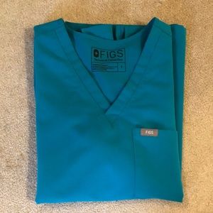 Figs Teal One Pocket Scrub Top